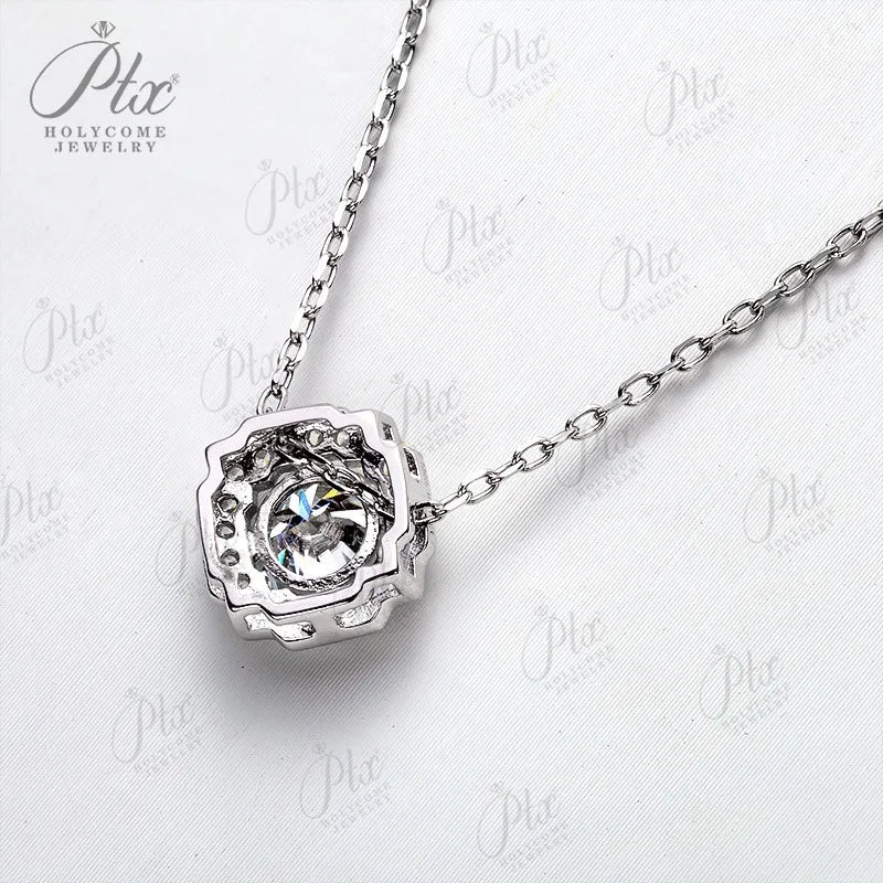 Moissanite Diamond 6.5mm 1CT Necklace For Woman Pendant 925 Silver Party Bridal Fine JewelryHochwertiger Schmuck Geschenk charms
