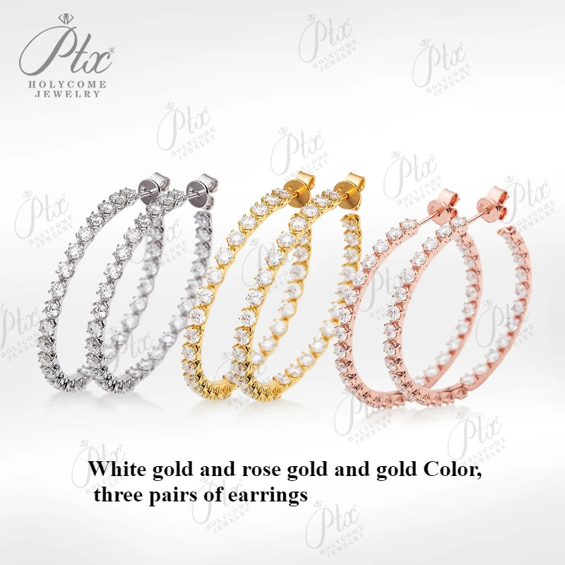 Hot Sale Euramerican Fashion Jewelry Stud Earring Ear Loop 100% 925 Sterling Silver Plated 18K For Women Anniversary Gift Charms