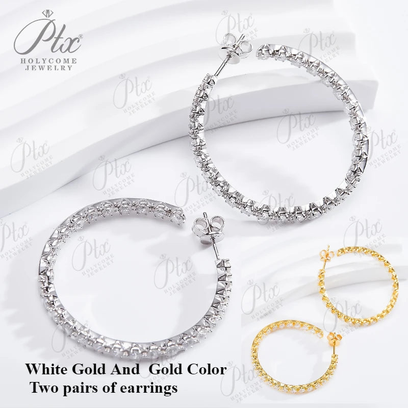 Hot Sale Euramerican Fashion Jewelry Stud Earring Ear Loop 100% 925 Sterling Silver Plated 18K For Women Anniversary Gift Charms