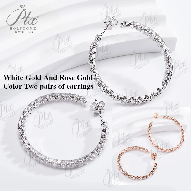 Hot Sale Euramerican Fashion Jewelry Stud Earring Ear Loop 100% 925 Sterling Silver Plated 18K For Women Anniversary Gift Charms