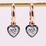 Romantic Heart Shaped Lab-Grown Gemstone Earrings Multi Color Fashion Jewelry for Women Ideal for Daily Wear Hypoallergenic