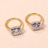 5CT Cushion Cut Moissanite Ring for Women Solid 18K 14K 10K Yellow Gold Two Tone Ring for Christmas Gifts