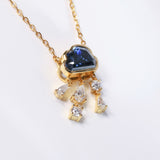 Light Luxury Design Blue Cloud Pendant Elegant Niche Collarbone Chain S925 / 10K / 14K / 18K Stylish & Sweet Necklace Women Exclusive Christmas Gift Allergy Resistant