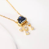 Light Luxury Design Blue Cloud Pendant Elegant Niche Collarbone Chain S925 / 10K / 14K / 18K Stylish & Sweet Necklace Women Exclusive Christmas Gift Allergy Resistant
