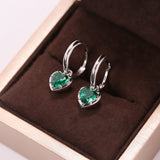 Romantic Heart Shaped Lab-Grown Gemstone Earrings Multi Color Fashion Jewelry for Women Ideal for Daily Wear Hypoallergenic