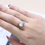 5CT Cushion Cut Moissanite Ring for Women Solid 18K 14K 10K Yellow Gold Two Tone Ring for Christmas Gifts