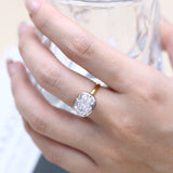 5CT Cushion Cut Moissanite Ring for Women Solid 18K 14K 10K Yellow Gold Two Tone Ring for Christmas Gifts