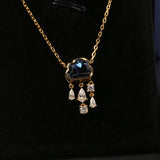 Light Luxury Design Blue Cloud Pendant Elegant Niche Collarbone Chain S925 / 10K / 14K / 18K Stylish & Sweet Necklace Women Exclusive Christmas Gift Allergy Resistant