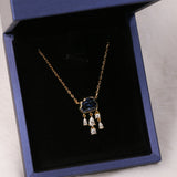 Light Luxury Design Blue Cloud Pendant Elegant Niche Collarbone Chain S925 / 10K / 14K / 18K Stylish & Sweet Necklace Women Exclusive Christmas Gift Allergy Resistant