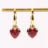 Romantic Heart Shaped Lab-Grown Gemstone Earrings Multi Color Fashion Jewelry for Women Ideal for Daily Wear Hypoallergenic