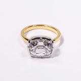 5CT Cushion Cut Moissanite Ring for Women Solid 18K 14K 10K Yellow Gold Two Tone Ring for Christmas Gifts