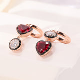 Romantic Heart Shaped Lab-Grown Gemstone Earrings Multi Color Fashion Jewelry for Women Ideal for Daily Wear Hypoallergenic