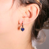 Romantic Heart Shaped Lab-Grown Gemstone Earrings Multi Color Fashion Jewelry for Women Ideal for Daily Wear Hypoallergenic