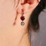 Romantic Heart Shaped Lab-Grown Gemstone Earrings Multi Color Fashion Jewelry for Women Ideal for Daily Wear Hypoallergenic