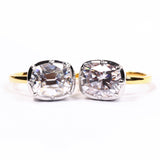 5CT Cushion Cut Moissanite Ring for Women Solid 18K 14K 10K Yellow Gold Two Tone Ring for Christmas Gifts
