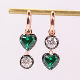 Romantic Heart Shaped Lab-Grown Gemstone Earrings Multi Color Fashion Jewelry for Women Ideal for Daily Wear Hypoallergenic