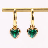 Romantic Heart Shaped Lab-Grown Gemstone Earrings Multi Color Fashion Jewelry for Women Ideal for Daily Wear Hypoallergenic