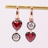 Romantic Heart Shaped Lab-Grown Gemstone Earrings Multi Color Fashion Jewelry for Women Ideal for Daily Wear Hypoallergenic