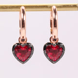 Romantic Heart Shaped Lab-Grown Gemstone Earrings Multi Color Fashion Jewelry for Women Ideal for Daily Wear Hypoallergenic