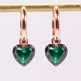 Romantic Heart Shaped Lab-Grown Gemstone Earrings Multi Color Fashion Jewelry for Women Ideal for Daily Wear Hypoallergenic