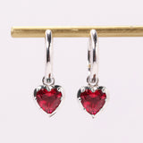 Romantic Heart Shaped Lab-Grown Gemstone Earrings Multi Color Fashion Jewelry for Women Ideal for Daily Wear Hypoallergenic