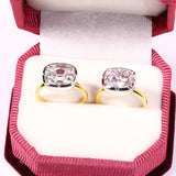 5CT Cushion Cut Moissanite Ring for Women Solid 18K 14K 10K Yellow Gold Two Tone Ring for Christmas Gifts