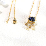 Light Luxury Design Blue Cloud Pendant Elegant Niche Collarbone Chain S925 / 10K / 14K / 18K Stylish & Sweet Necklace Women Exclusive Christmas Gift Allergy Resistant