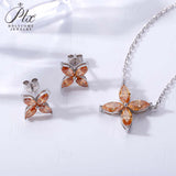 Horseshoe Clover Plated Moissanite Earrings & Necklace - Classic Design Daily Wear Hypoallergenic Ideal Gift