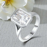 Radiant Cut Ring with 3CT D Color Moissanite Diamond 10k 14k 18K Gold Plated 925 Silver for Women Engagement Wedding Jewely