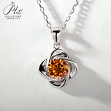 Moissanite Diamond 6.5mm 1CT Necklace For Womens Solitaire Pendant 925 Silver Chains D White  Jewelry Customized Gift