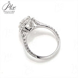 925 Sterling Silver Round Cut 1CT Moissanite Halo Half-Eternity Ring Women Only Gifts For Festivals And Anniversaries