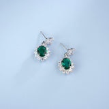 0.8-7CT Oval Cut Ruby/Sapphire/Colombian Emerald Earrings Lab-Grown Gemstone Jewelry Gift for Christmas Easter Hypoallergenic