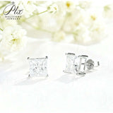 Earrings 1/3/6CT D Color Asscher Cut Moissanite 10k 14k 18k 925 Silver Plated Gold Ear Stud for Woman Engagement Daily Jewely
