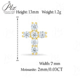 Men's Hip Hop Cross Earrings 925 Sterling Silver Low Allergy VVS1 GRA Certified Moissanite Iced Out Stud Earrings Luxury Ear Jewelry for Men Women Gift Ready Daily Wearable
