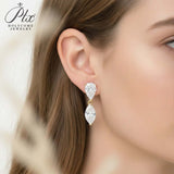 Moissanite Earrings with 4CT Multicolor Pear Marquise Cut Moissanite 925 Silver Ear Stud for Woman Fashion Daily Christmas Jewely
