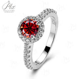 Moissanite Ring 12 Colors Round 1CT 925 Sterling Sliver Fine Jewelry Birth Stones Wedding Gift Women Jewel Ring 925 Silver Ring