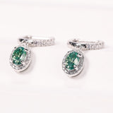 Total 4ct Green Oval Moissanite Drop Earrings with Certificate Passed Diamond Test Women 's Jewelry Christmas Gift S925 Silver