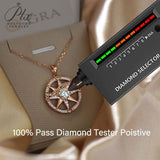 925 Sterling Silver Gold-Plated Octagonal Star Compass Pendant Necklace with D/VVS1 Grade Moissanite Exquisite Women's Jewelry