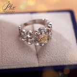 Vintage Asscher Cut Champagne Moissanite Ring Women Only Gifts For Festivals And Anniversaries