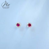 0.8-1.5CT Lab Grown Gemstone Stud Earrings 925 Sterling Silver Material Screw Back Design Suitable for Halloween/Christmas Gifts