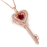 Moissanite Necklace Key D color 6.5mm 1ct  925 Sterling Silver Top Quality Pendant For Women Wedding/Anniversary Special Gift