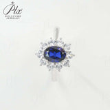 Gemstones Ring Oval Cut Lab Grown Ruby Sapphire Columbia Padparadscha 925 Silver Anniversary Gifts Charms Jewelry for Woman