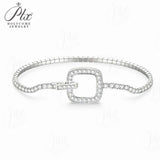 Moissanite Round Cut Multi Style Lock Design Bracelet Premium Radiant Jewelry Versatile Lock Trendy Bracelet Popular Gift Idea
