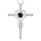 Moissanite Necklace 1CT 6.5mm Heart-Cross Pendant 925 Sterling Silver Women Wedding/Anniversary Special Gift Fine Jewelry Charms
