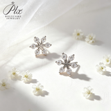 Moissanite Stud Earrings Snowflake D Color VVS1 Clarity 925 Sterling Silver GRA Certified Hypoallergenic Non Tarnish Office Commuter Jewelry