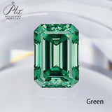 Wholesale Price Moissanite Stone Emerald Cut D Color Blue Green  VVS1 with GRA Certificate 0.5ct-10ct Gemstones