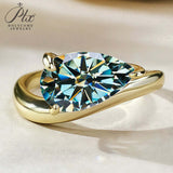 S925 Ring With 3CT Pear Shaped Moissanite D Color/Ruby/Sapphire/Colombian Emerald /Zambian Emerald VVS1 Clarity Customized For Banquet & Festival Gifts