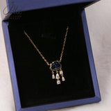 Light Luxury Design Blue Cloud Pendant Elegant Niche Collarbone Chain S925 / 10K / 14K / 18K Stylish & Sweet Necklace Women Exclusive Christmas Gift Allergy Resistant