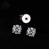 Cultivated Diamond Stud Earrings Round D Color VVS1 925 Sterling Silver Hypoallergenic Non Tarnish Minimal Commute Earring