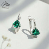 Chubby Triangle Colored Gemstone Earrings with 1.6-2CT Ruby Sapphire Colombia for Women's Gentle Fashionable Jewerly Ear Studs